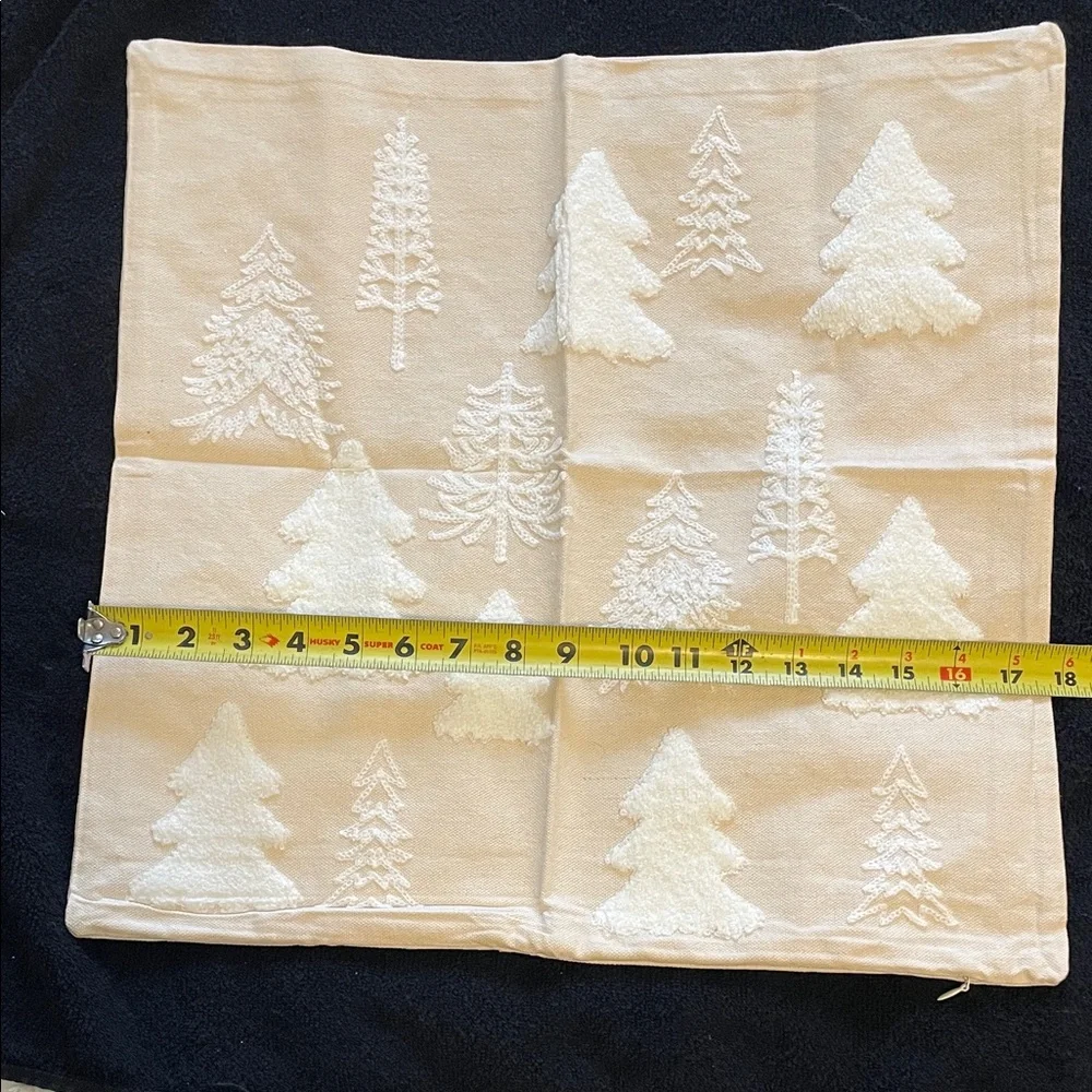 Set of two Cream Tree textured Patterned Accent Pillow Covers new beautiful